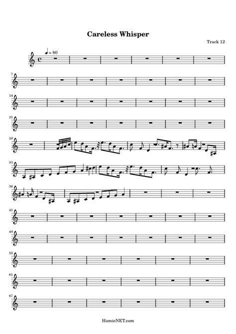 Uploaded on nov 02, 2016. Sheet Music Alto Sax Careless Whisper - careless whisper sheet music score u2022 hamienet wham ...