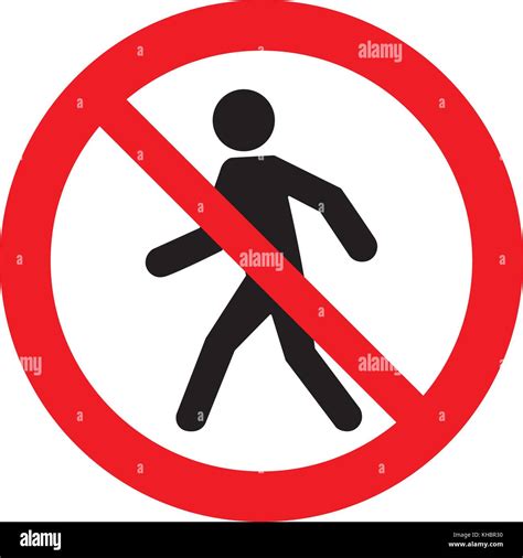 No Access For Pedestrians No Entry Prohibition Sign Vector