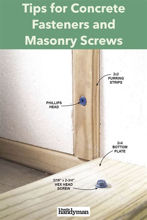 Tips For Concrete Fasteners And Masonry Screws Concrete Masonry