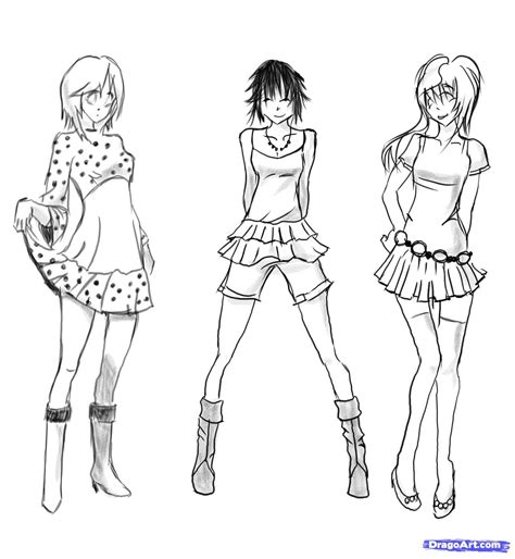 You can draw an attractive female without making her. Manga Clothes Female Anime | Step 15. How to Sketch Anime ...