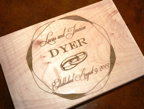 Shop for fine unique wedding & anniversary gifts, deep engraved and customized for the wedding couple, but also the best man, maid of honor & parents of the bride and groom. Personalized Cutting Board Laser Engraved Wedding or ...