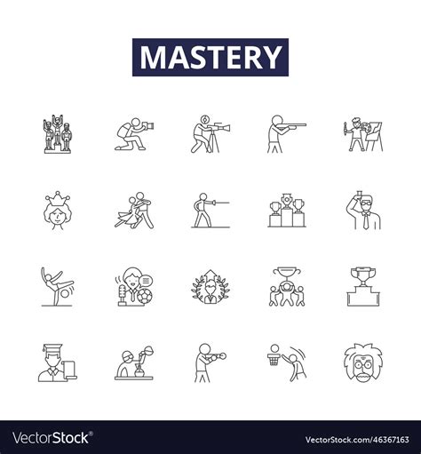 Mastery Line Icons And Signs Expertise Royalty Free Vector