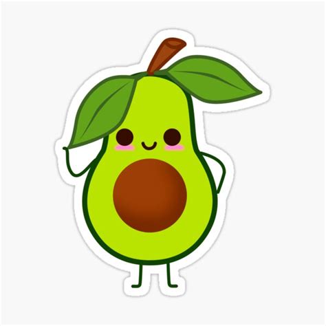 The Cutest Avocado Ever Sticker For Sale By Fanny Stickers Redbubble