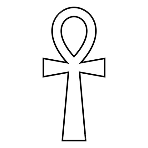 Illustration Of A Simple Flatstyle Black Coptic Ankh Cross Icon Vector