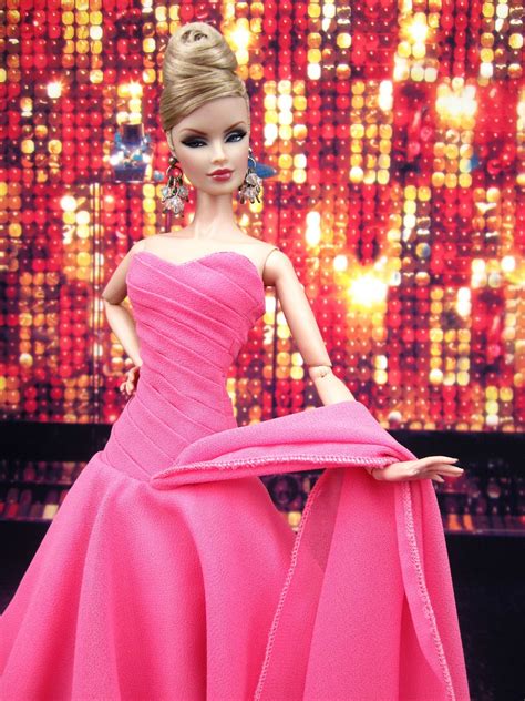 pink evening dress outfit gown fits silkstone barbie fashion royalty model doll