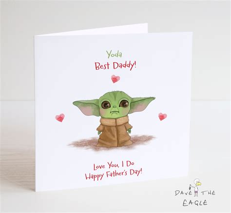 Baby Yoda Fathers Day Card Mandalorian Daddy Dad Etsy Ireland