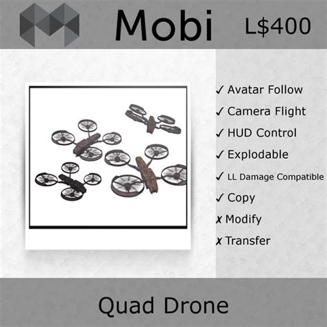 Second Life Marketplace Mobi Quad Drone
