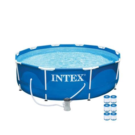 Intex 10 X 30 Metal Frame Above Ground Swimming Pool W