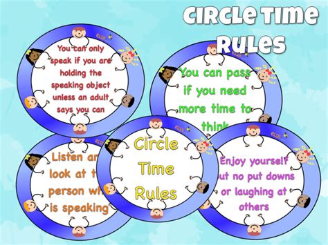 Circle Time Rules Item 129 Elsa Support Colourful Posters