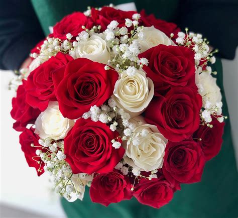 Red White Roses Red Wedding Flowers Bouquet Red Bouquet Wedding