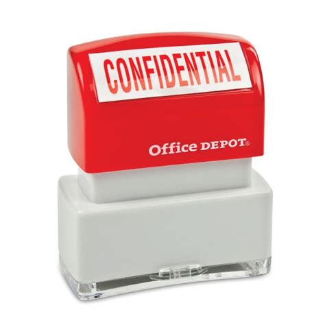 Pre Inked Message Stamp Confidential Red