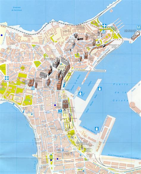 A Coruña Tourist Map Full Size