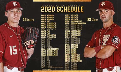 * includes the 2020 washington nationals schedule. 2020 FSU baseball schedule announced : fsusports