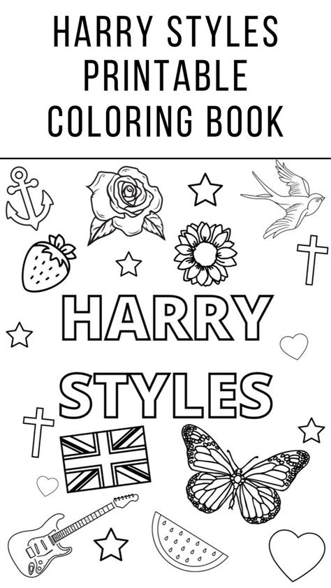 Printable Harry Styles Coloring Book Harry Styles Coloring Pages One