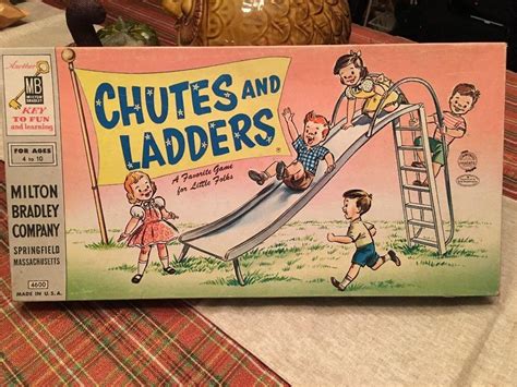 Vintage Chutes And Ladders Board Game 1956 No 4600 Milton Bradley