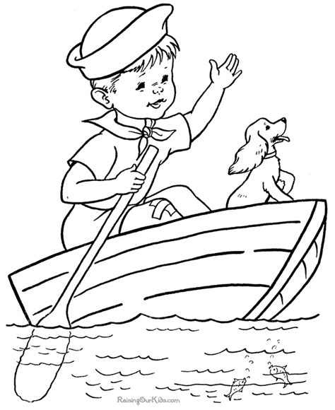 Do your kids adore watching boats, ships, and all boating activities? Kid coloring page of boat 008