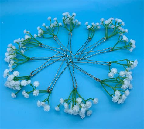 Gypsophila Hair Pins Wedding Hair Pins Set Of 10 Etsy Uk