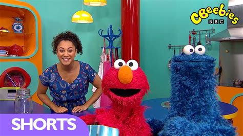 Elmo And Cookie Monster From The Furchester Hotel Visit The Cbeebies