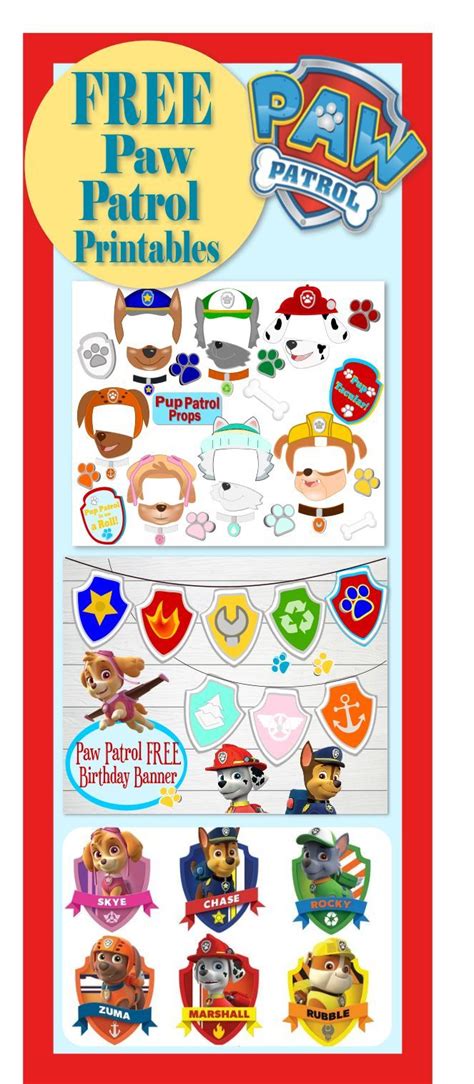 Paw patrol printables for birthday. Free printables for Paw Patrol party. Free Paw Patrol ...