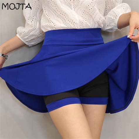 cheap plus size s 4xl shorts skirts womens a line high waist pleated skirt female korean elegant
