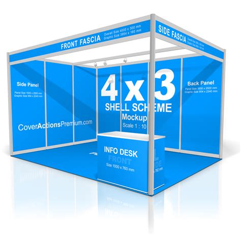 shell scheme booth mockup cover actions premium mockup psd template