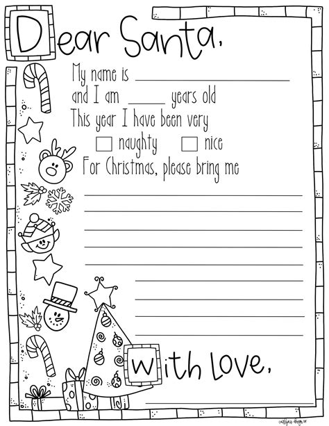 Letter To Santa Coloring Page Please Read Item Description For F42