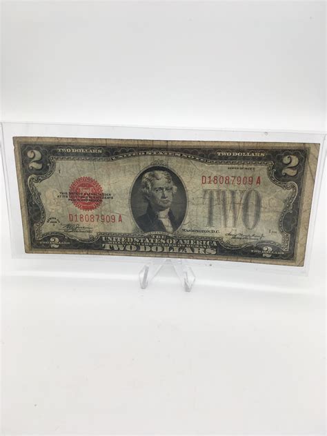 1928-D 2 Dollar Bill Red Seal Nice Condition | Property Room