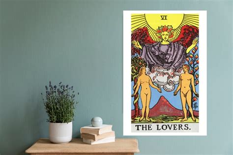 The Lovers Tarot Card Print Rider Waite Tarot Card Poster Etsy