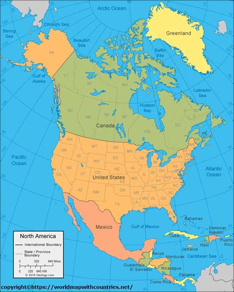 Printable North America Map