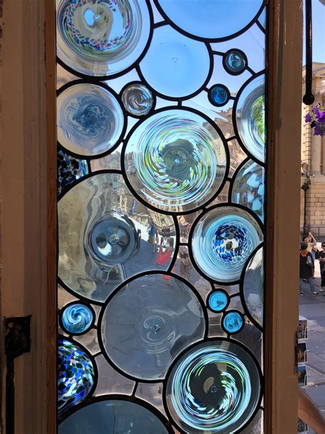 This Contemporary Stained Glass Roundel Panel Is In The Bath Aqua Glass Shop S Front Door