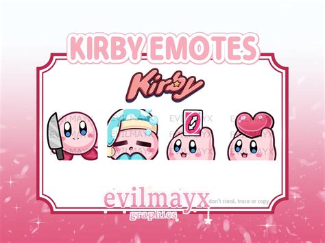 Kirby Emote Set For Twitchdiscordyoutube Discord Emotes Etsy