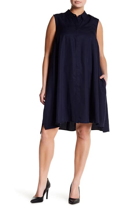 Lyst Sharagano Sleeveless Shirt Dress Plus Size In Blue