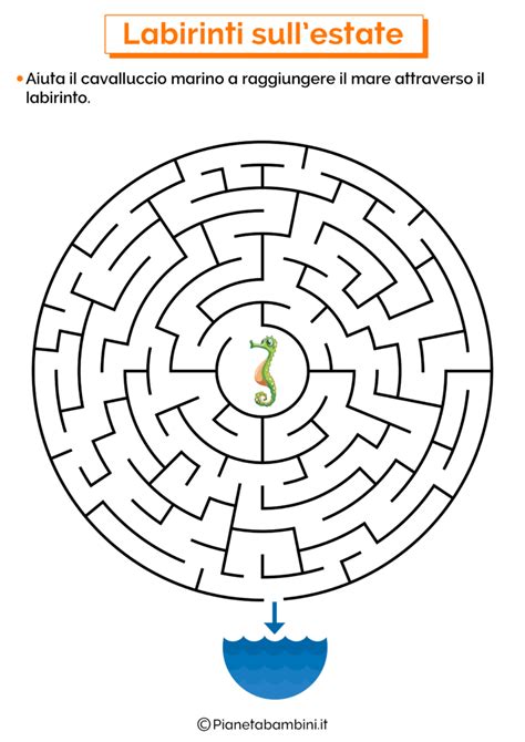 Labirinti Sullestate Da Stampare Per Bambini Pianetabambiniit