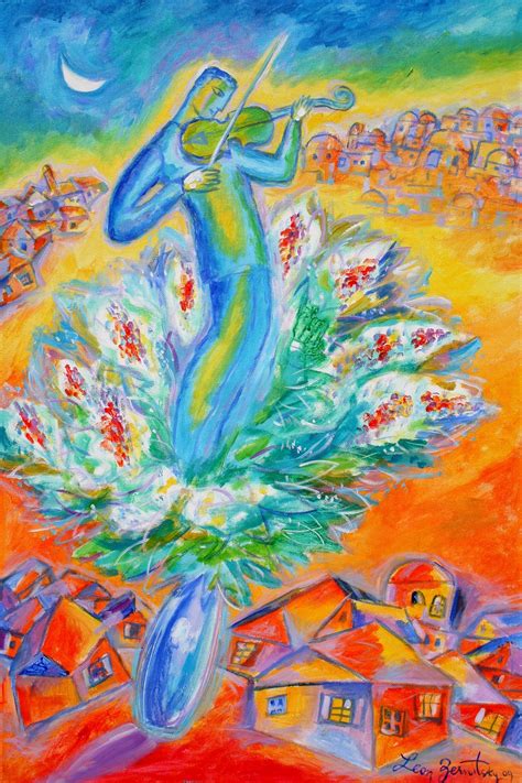 Shabbat Shalom Stretched Jewish Home Wall Decor Chagall Style Etsy Canada