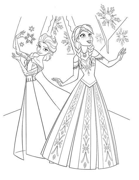 Gambar Mewarnai Frozen Elsa Dan Anna Denah