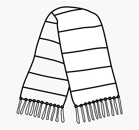 Scarf Fringe Black And White Drawing Free Transparent Clipart