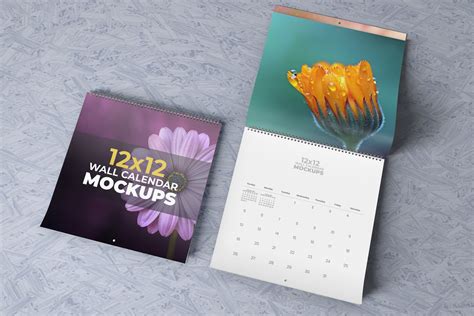 12x12 Wall Calendar Mockups