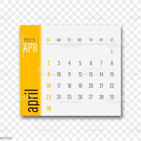 April 2023 Calendar Stock Illustration Download Image Now 2023