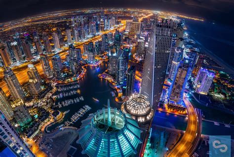View Of Dubai At Night Hd Wallpaper Background Image 2048x1381