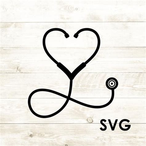 Stethoscope Heart Vector Nurse Doctor Clipart Cricut Svg Digital