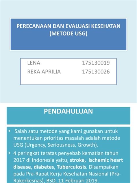 Perecanaan Dan Evaluasi Kesehatan Metode Usg Lena 175130019 Reka