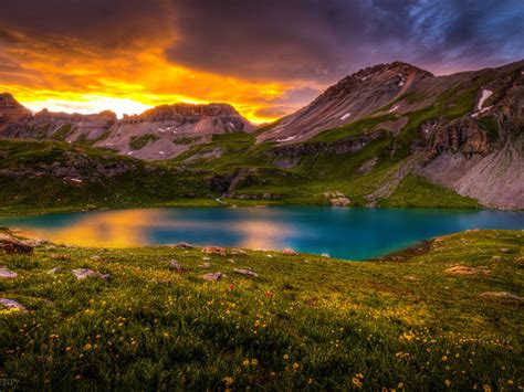Colorado Ice Lake San Juan National Forest Rocky Mountains Sunset