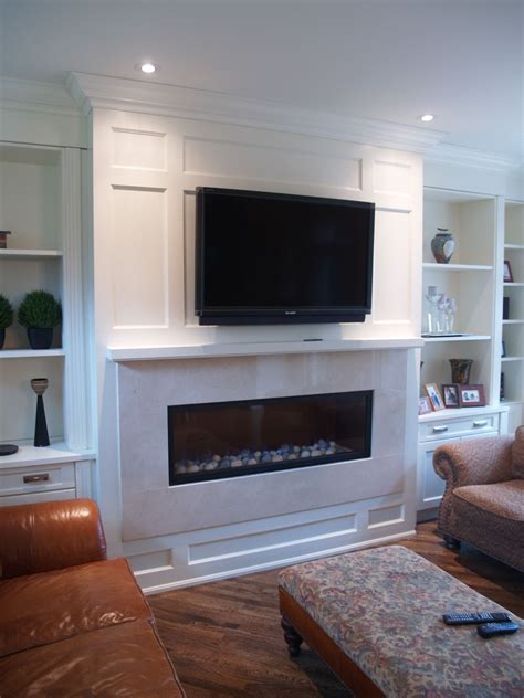 A flat wall fireplace takes up no floor space within your home. Paneled Fireplace and Built In cabinets_0.JPG 1,200×1,600 ...