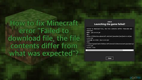 How To Fix Minecraft Error Failed To Download File The File Contents Differ From What Was