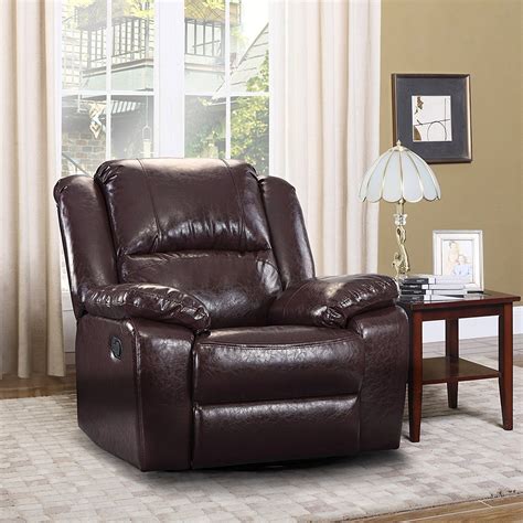 Copper grove sorgenfri faux leather rocker recliner chair (grey), gray. Oversize Reclining Chair Comfortable Bonded Leather Rocker ...