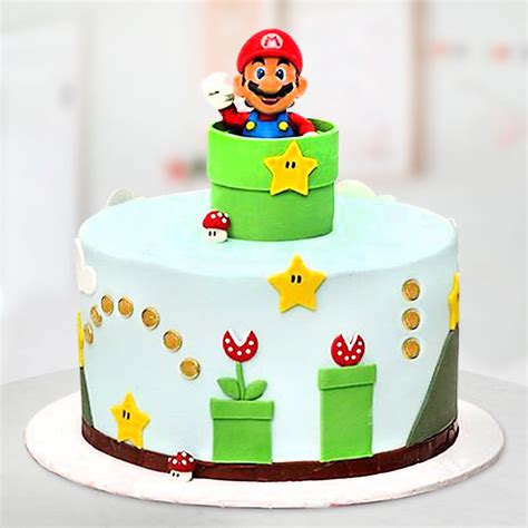 Cake represents the water, land and sky. Order Super Mario Cake Online, Price Rs.4999 | FlowerAura