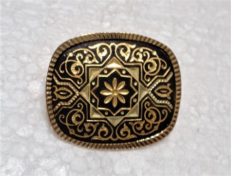 Vintage Spanish Damascene Brooch Pin Classic Pin For Her Or Etsy