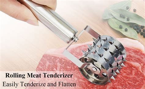 Stainless Steel Meat Tenderizers Roller Rolling Meat