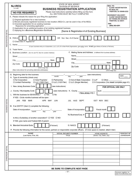 Business Registration Application Form — Db