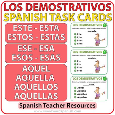 Spanish Task Cards Demonstratives Demostrativos Woodward Spanish